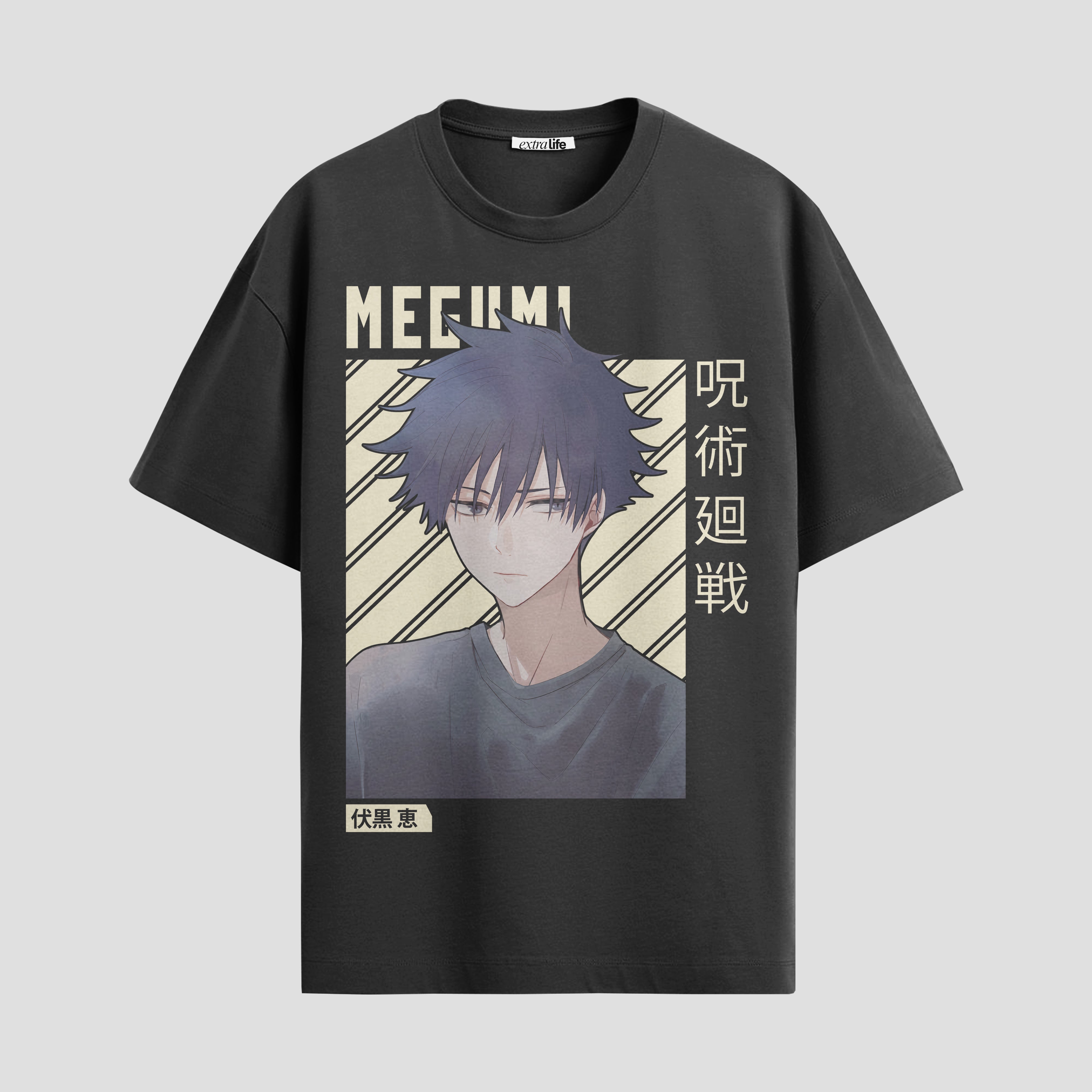Playera urbana de anime y gaming ExtraLife MX, corte Standard Fit unisex ligero y transpirable en color Deep Black y Pure White, ropa de uso diario para gym y casual.
