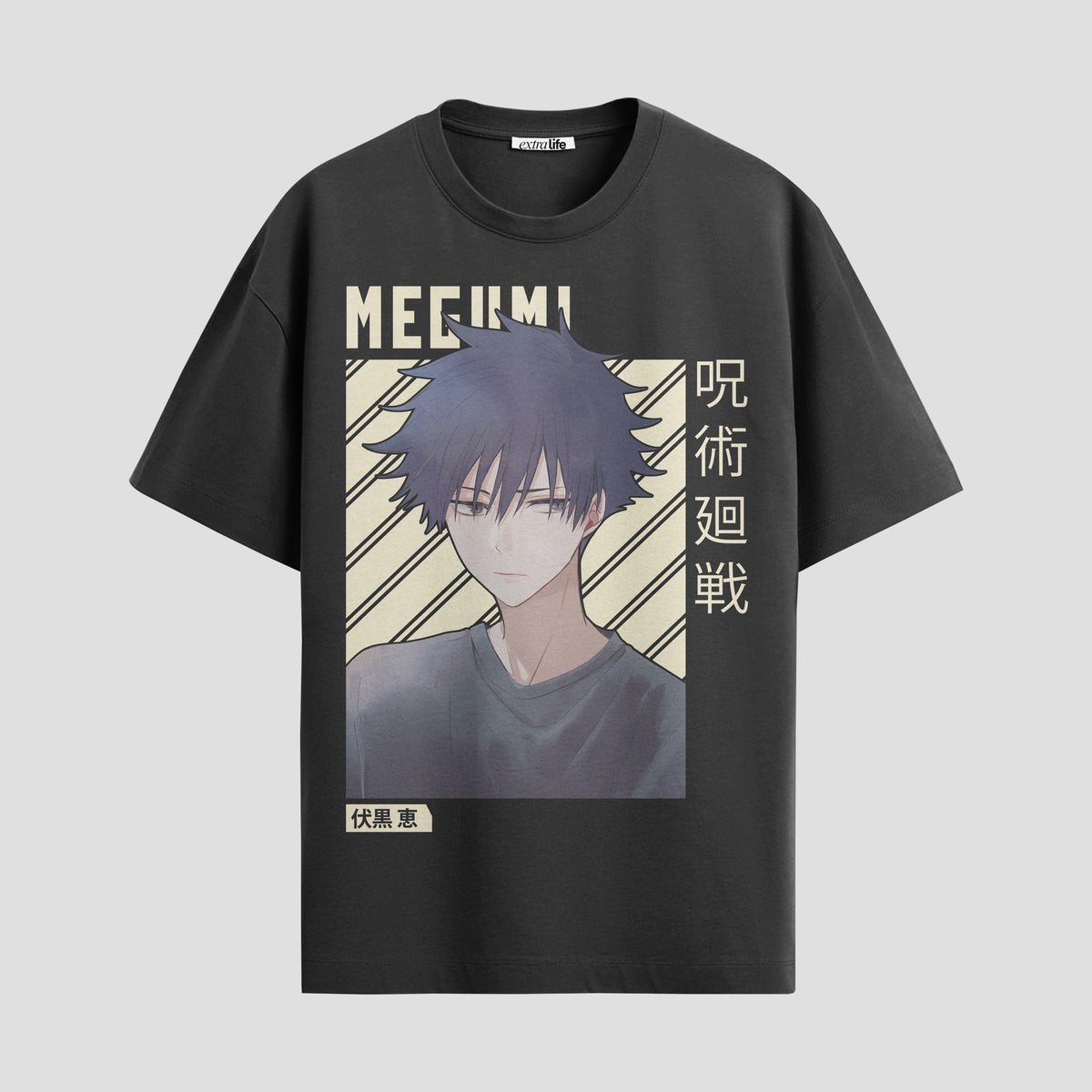 Playera urbana de anime y gaming ExtraLife MX, corte Classic Premium unisex ligero y transpirable en color Deep Black y Pure White, ropa de uso diario para gym y casual.