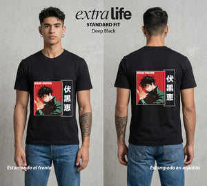 El Arte de las Maldiciones | Bestias del Oscuro #02413 - Playera Standard Fit | Deep Black - Foto en modelo