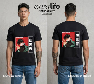 El Arte de las Maldiciones | Bestias del Oscuro #02413 - Playera Classic Premium | Deep Black - Foto en modelo
