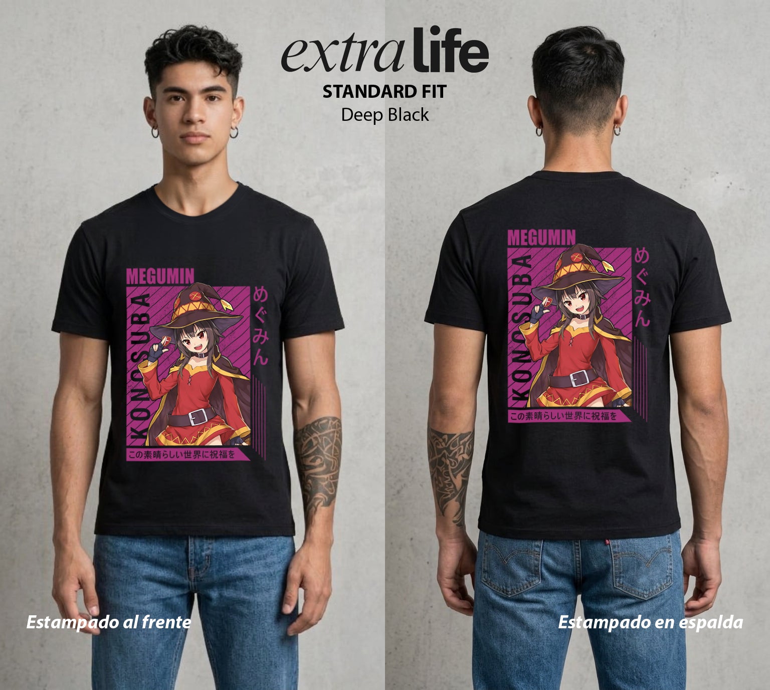 La Otra Vida del Heroe | La Maga sin Limite #02417 - Playera Standard Fit | Deep Black - Foto en modelo