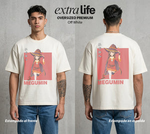 La Otra Vida del Heroe | La Explosion y Solo Explosion #02418 - Playera Oversized Premium | Off White - Foto en modelo