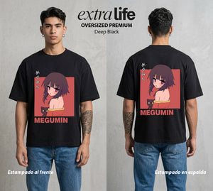 La Otra Vida del Heroe | La Maga del Boom #02421 - Playera Oversized Premium | Deep Black - Foto en modelo