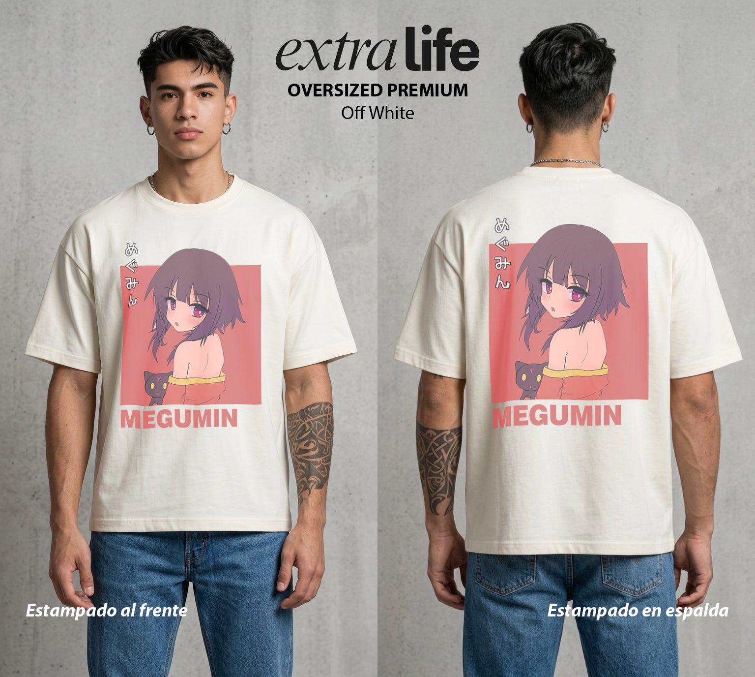 La Otra Vida del Heroe | La Maga del Boom #02421 - Playera Oversized Premium | Off White - Foto en modelo