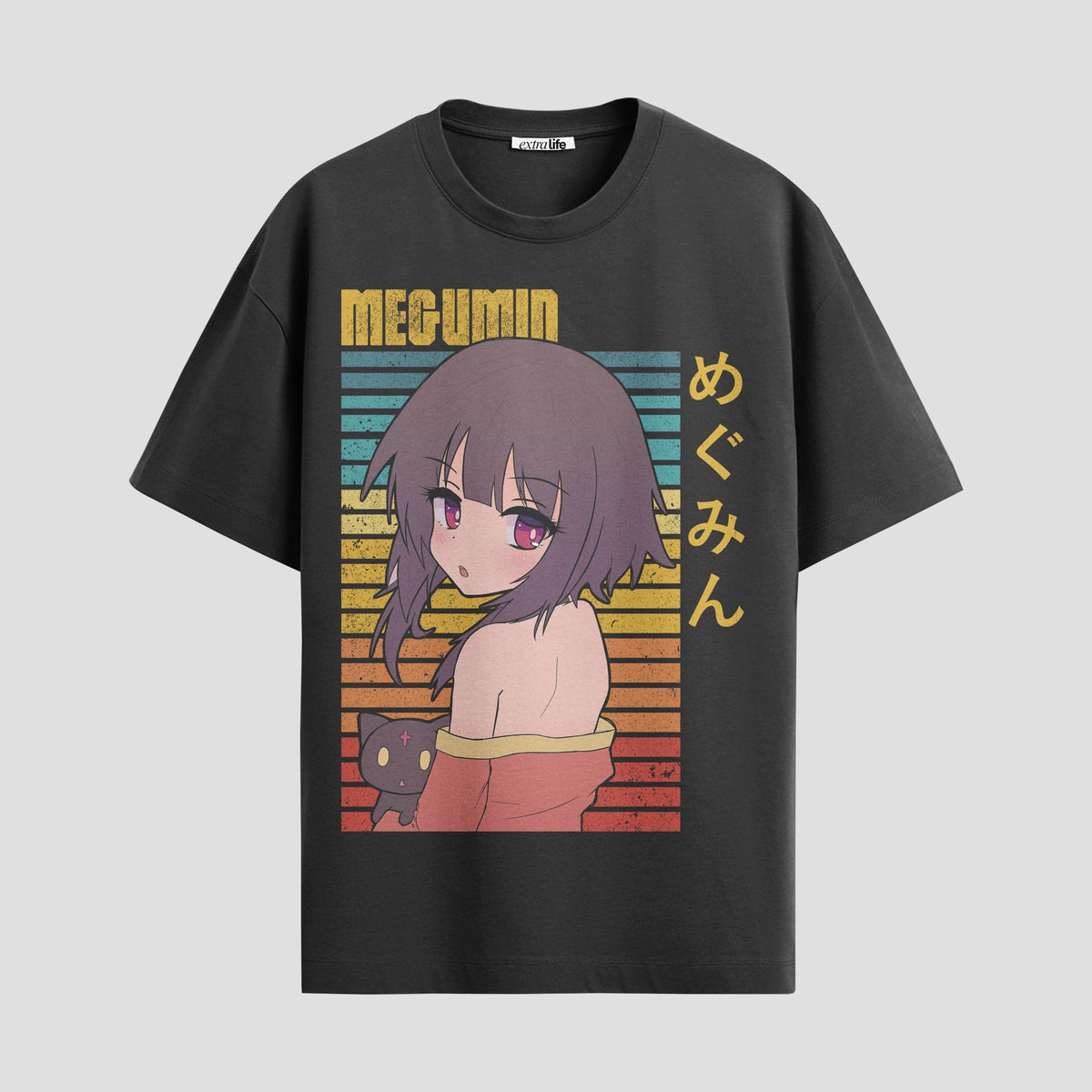 Playera urbana de anime y gaming ExtraLife MX, corte Classic Premium unisex ligero y transpirable en color Deep Black y Pure White, ropa de uso diario para gym y casual.