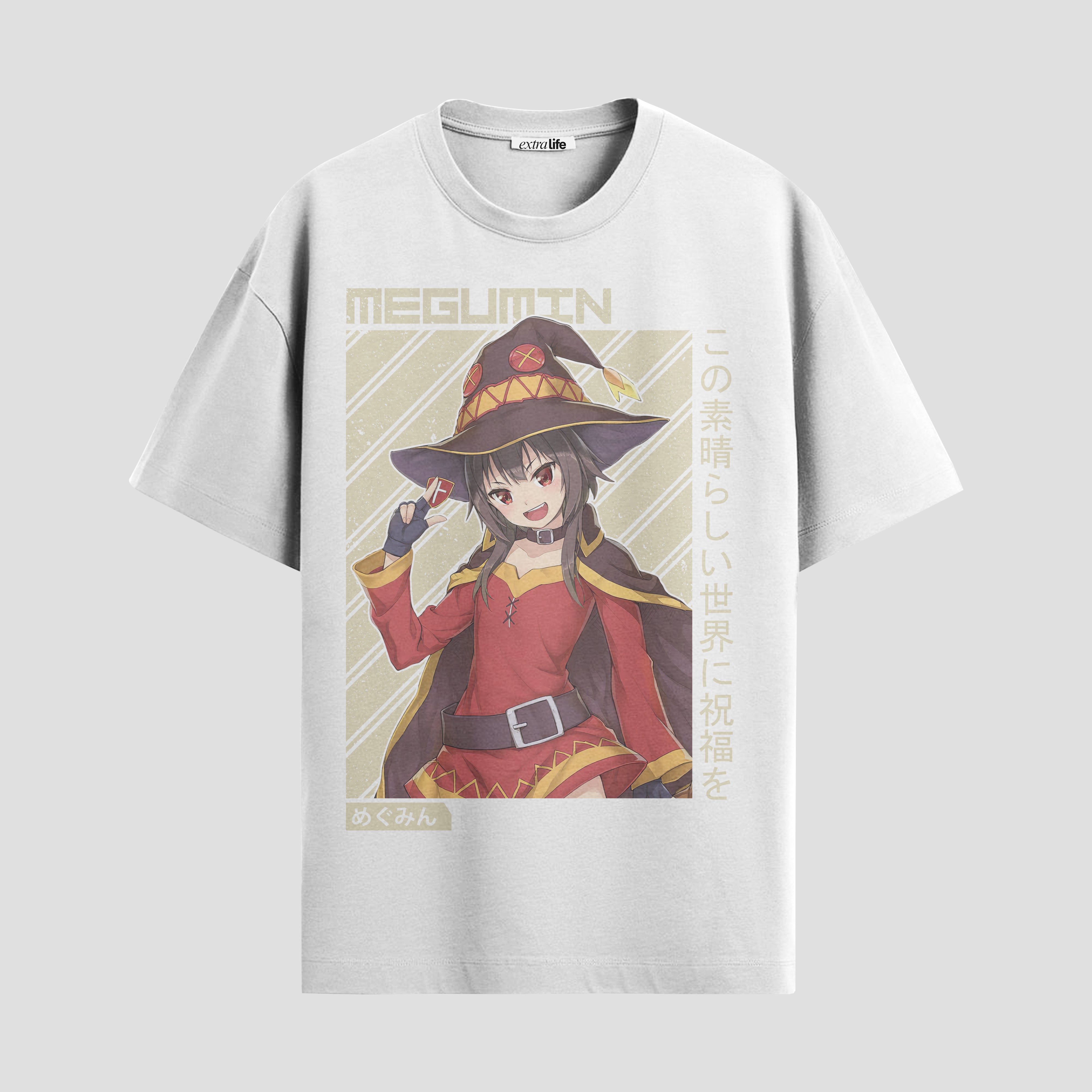 Playera urbana de anime y gaming ExtraLife MX, corte Standard Fit unisex ligero y transpirable en color Deep Black y Pure White, ropa de uso diario para gym y casual.