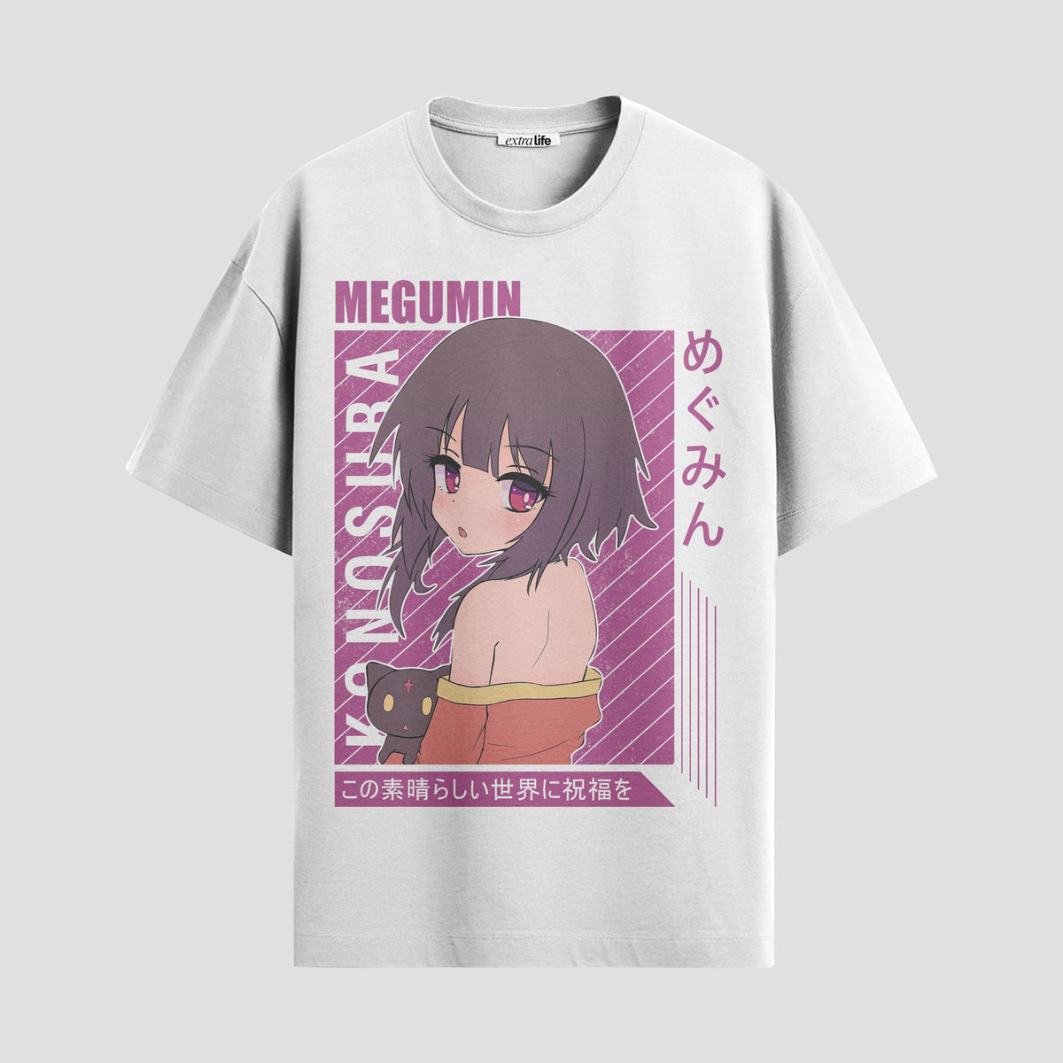 Playera urbana de anime y gaming ExtraLife MX, corte Classic Premium unisex ligero y transpirable en color Deep Black y Pure White, ropa de uso diario para gym y casual.