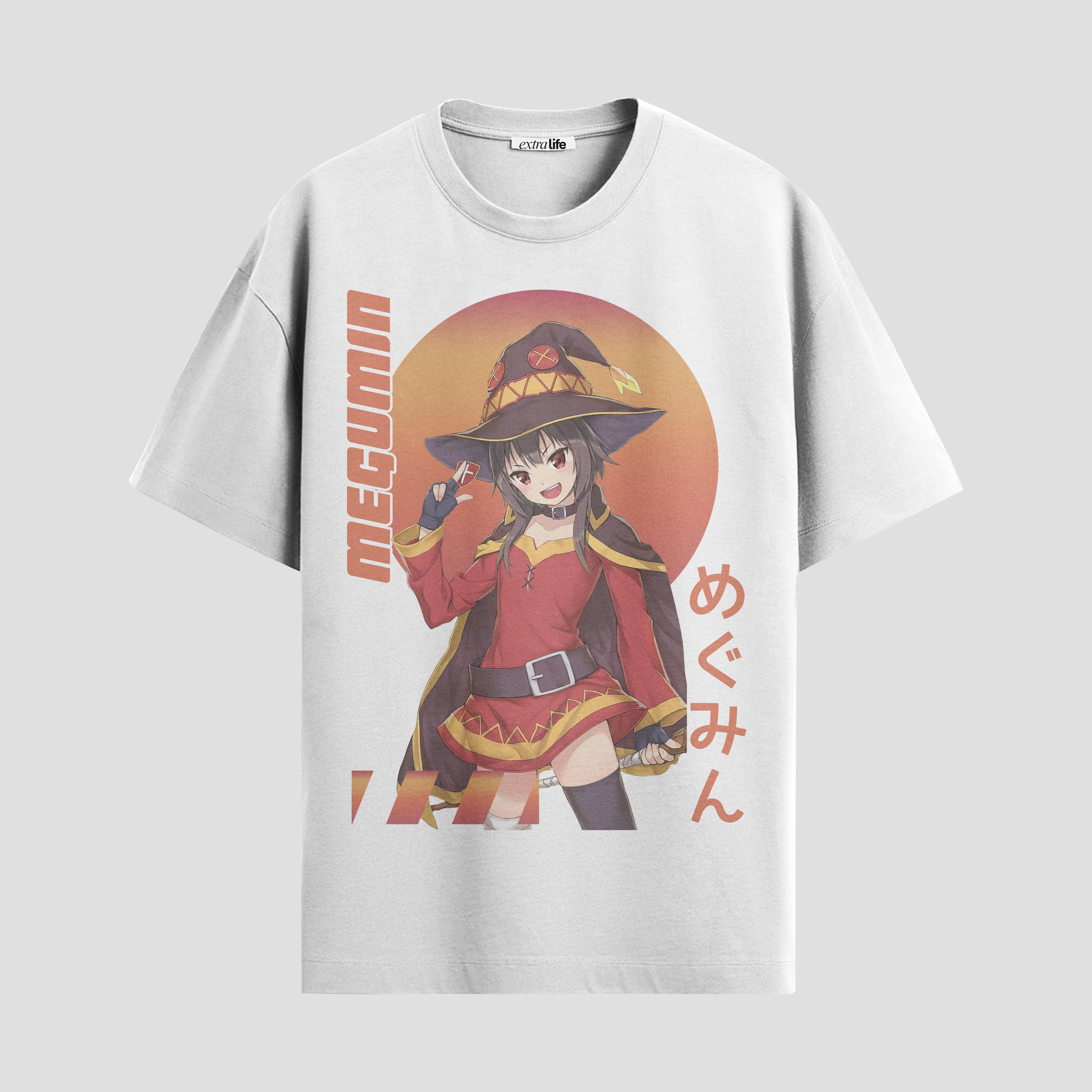 Playera urbana de anime y gaming ExtraLife MX, corte Standard Fit unisex ligero y transpirable en color Deep Black y Pure White, ropa de uso diario para gym y casual.