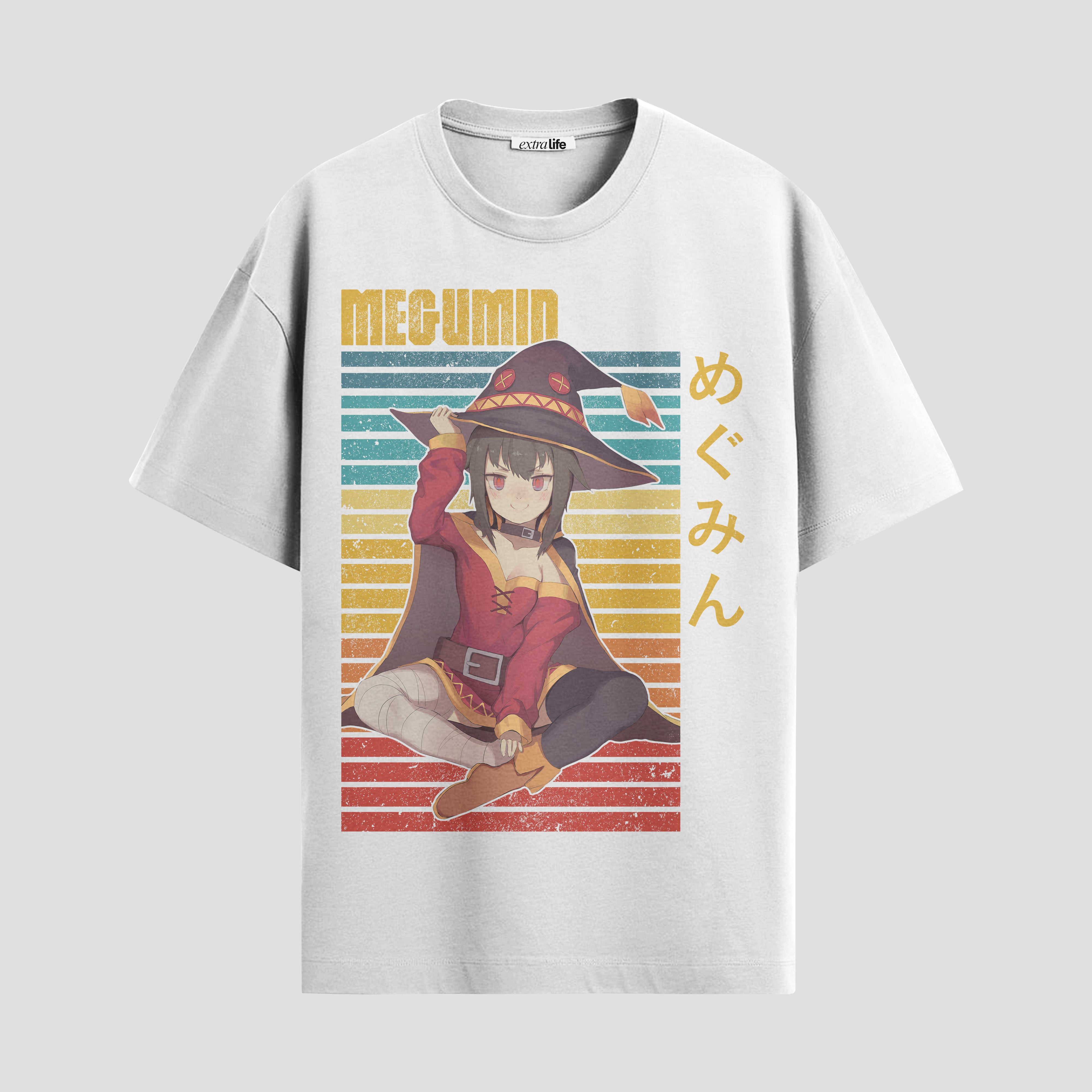 Playera urbana de anime y gaming ExtraLife MX, corte Standard Fit unisex ligero y transpirable en color Deep Black y Pure White, ropa de uso diario para gym y casual.