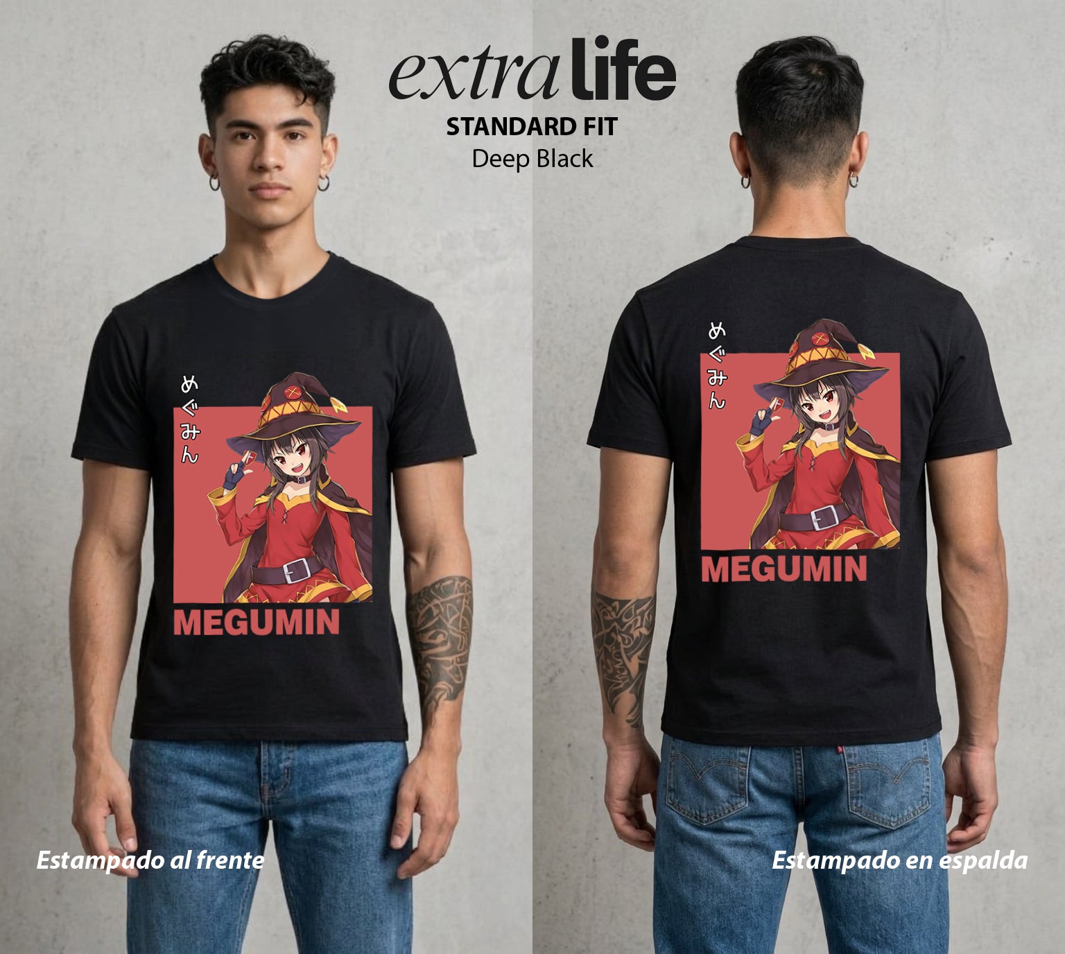 La Otra Vida del Heroe | El Boom del Bien #02433 - Playera Standard Fit | Deep Black - Foto en modelo