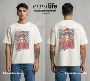 La Otra Vida del Heroe | La Maga del Boom #02434 - Playera Oversized Premium | Off White - Foto en modelo