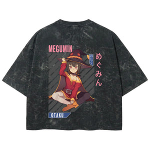 Playera streetwear premium de anime y gaming ExtraLife MX, corte boxy deluxe mineral wash heavyweight en color Acid Wash, moda urbana mexicana de culto.