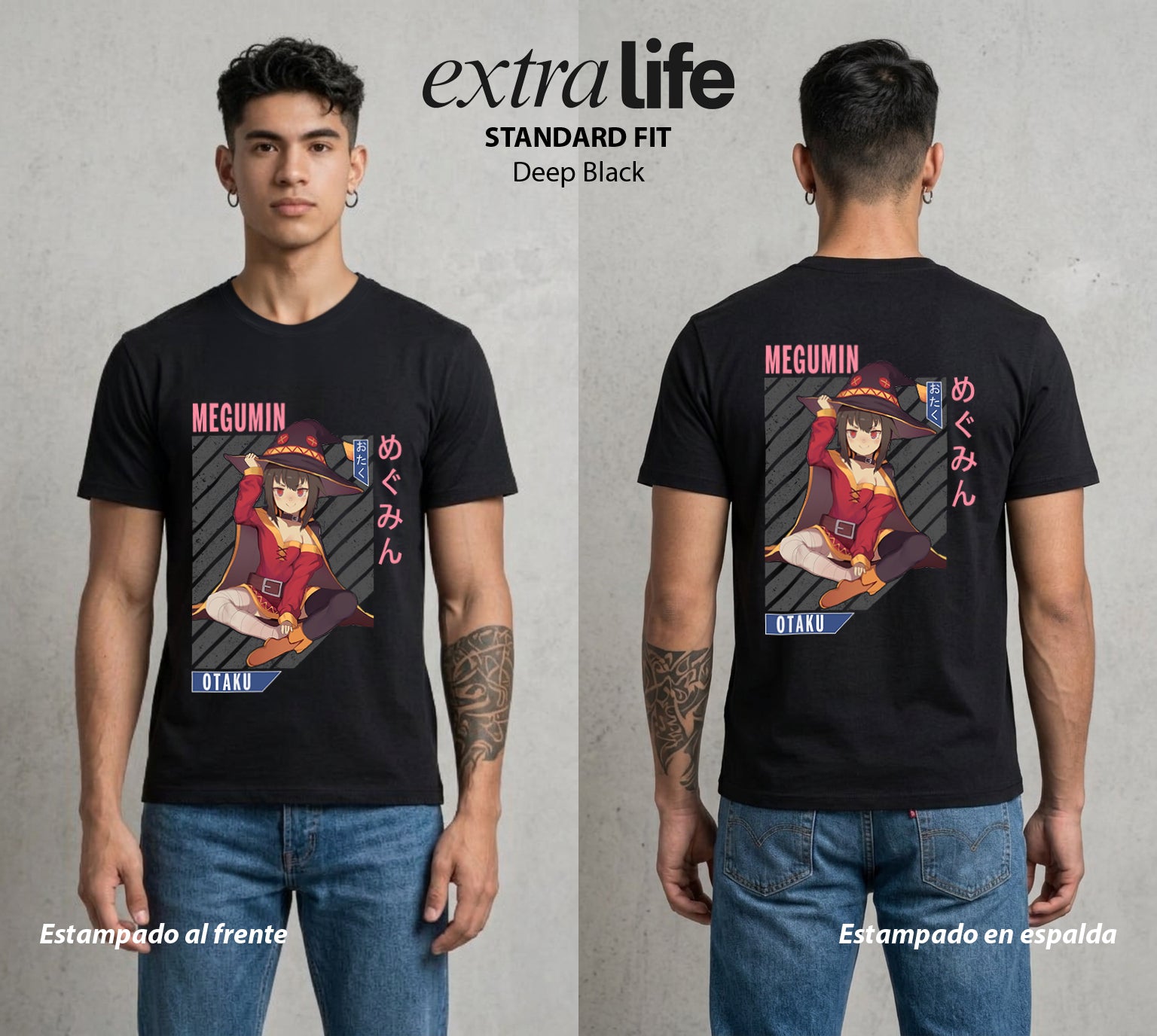 La Otra Vida del Heroe | La Unica Magia del Mundo #02435 - Playera Standard Fit | Deep Black - Foto en modelo