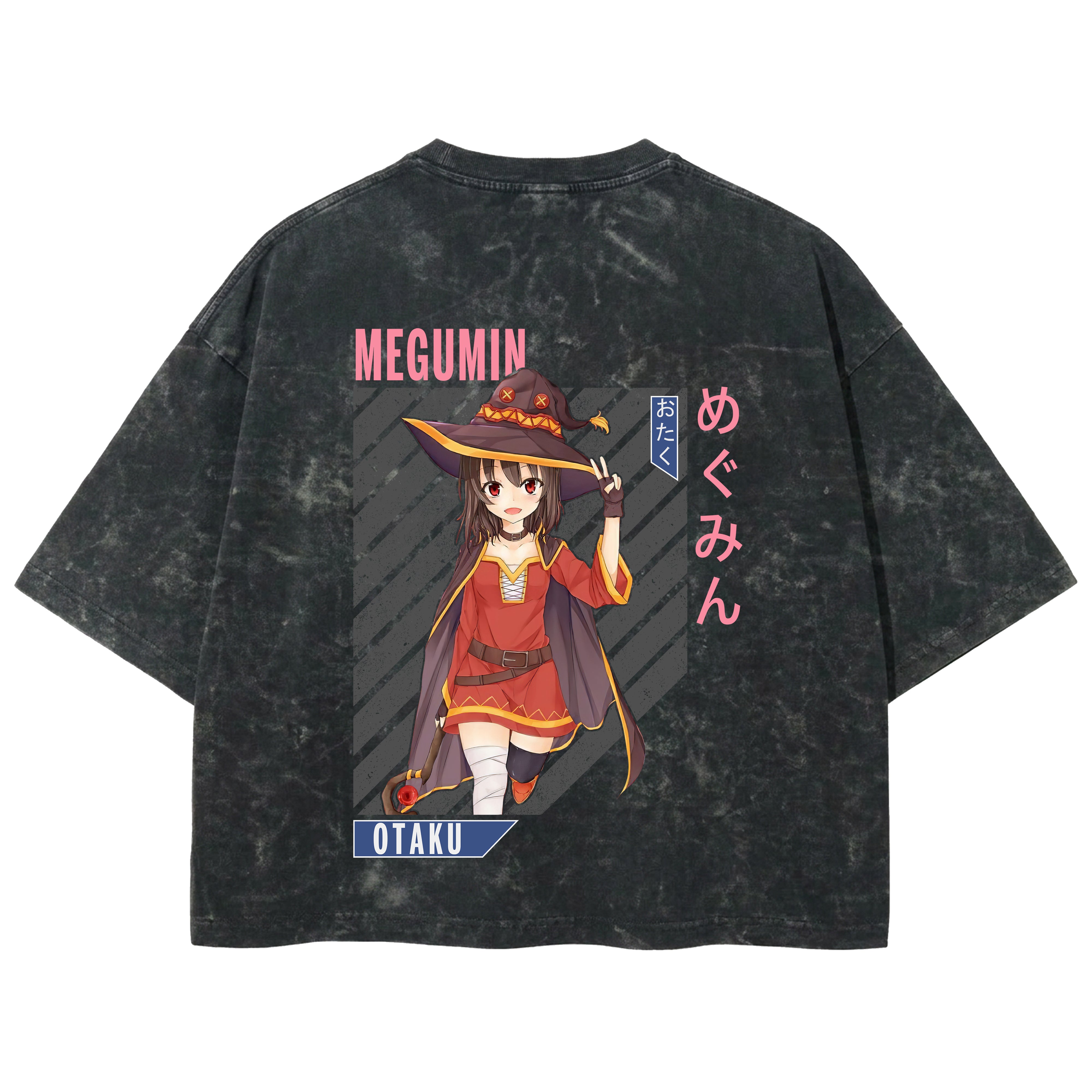 Playera streetwear premium de anime y gaming ExtraLife MX, corte boxy deluxe mineral wash heavyweight en color Acid Wash, moda urbana mexicana de culto.