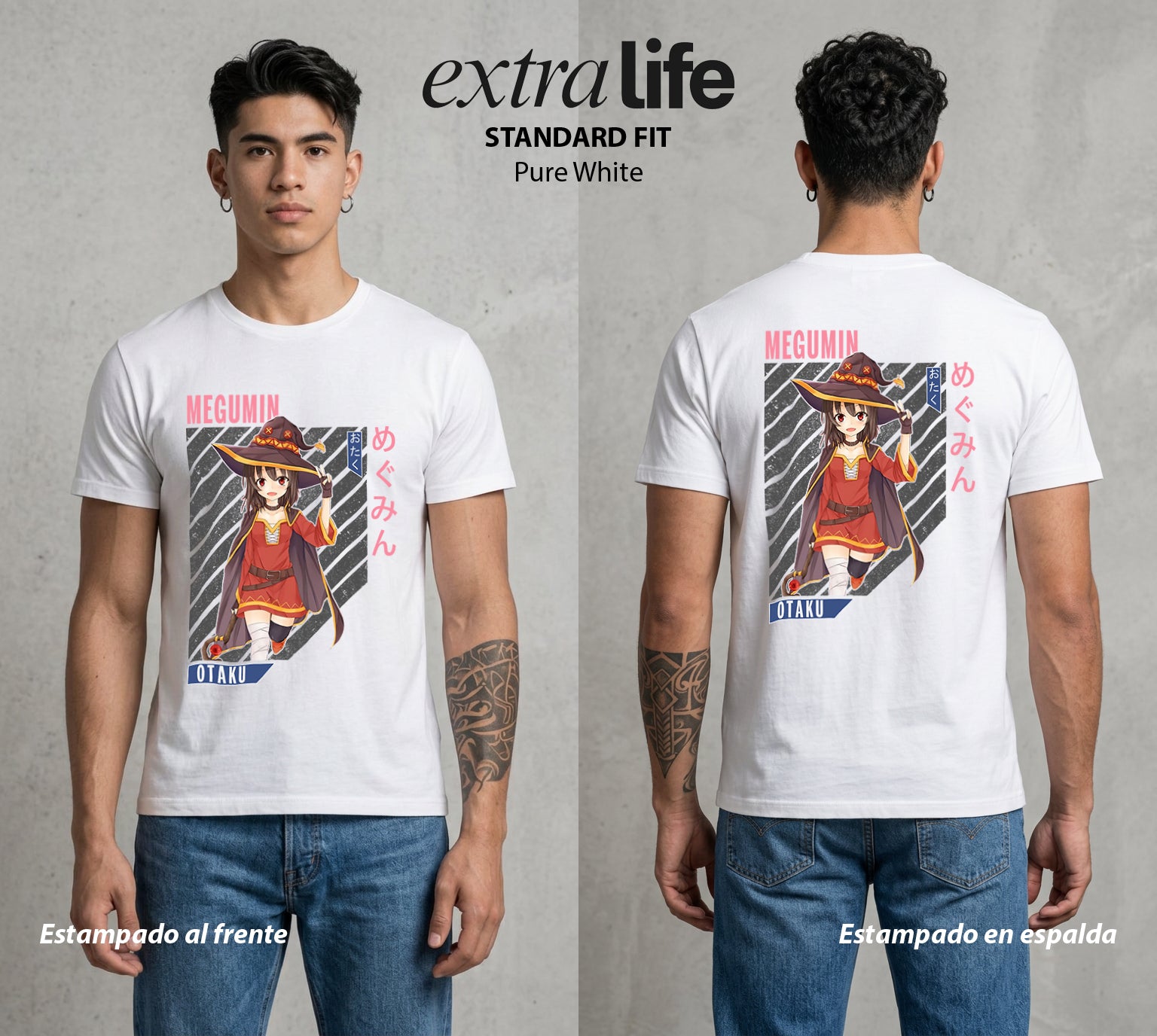 La Otra Vida del Heroe | La Explosion y Solo Explosion #02437 - Playera Standard Fit | Pure White - Foto en modelo