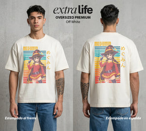 La Otra Vida del Heroe | La Maga del Boom #02438 - Playera Oversized Premium | Off White - Foto en modelo