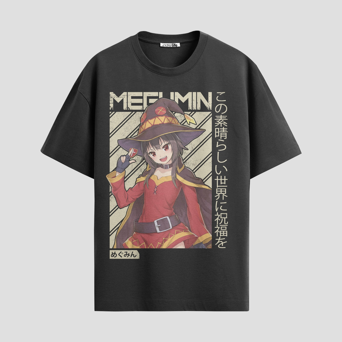 Playera urbana de anime y gaming ExtraLife MX, corte Classic Premium unisex ligero y transpirable en color Deep Black y Pure White, ropa de uso diario para gym y casual.