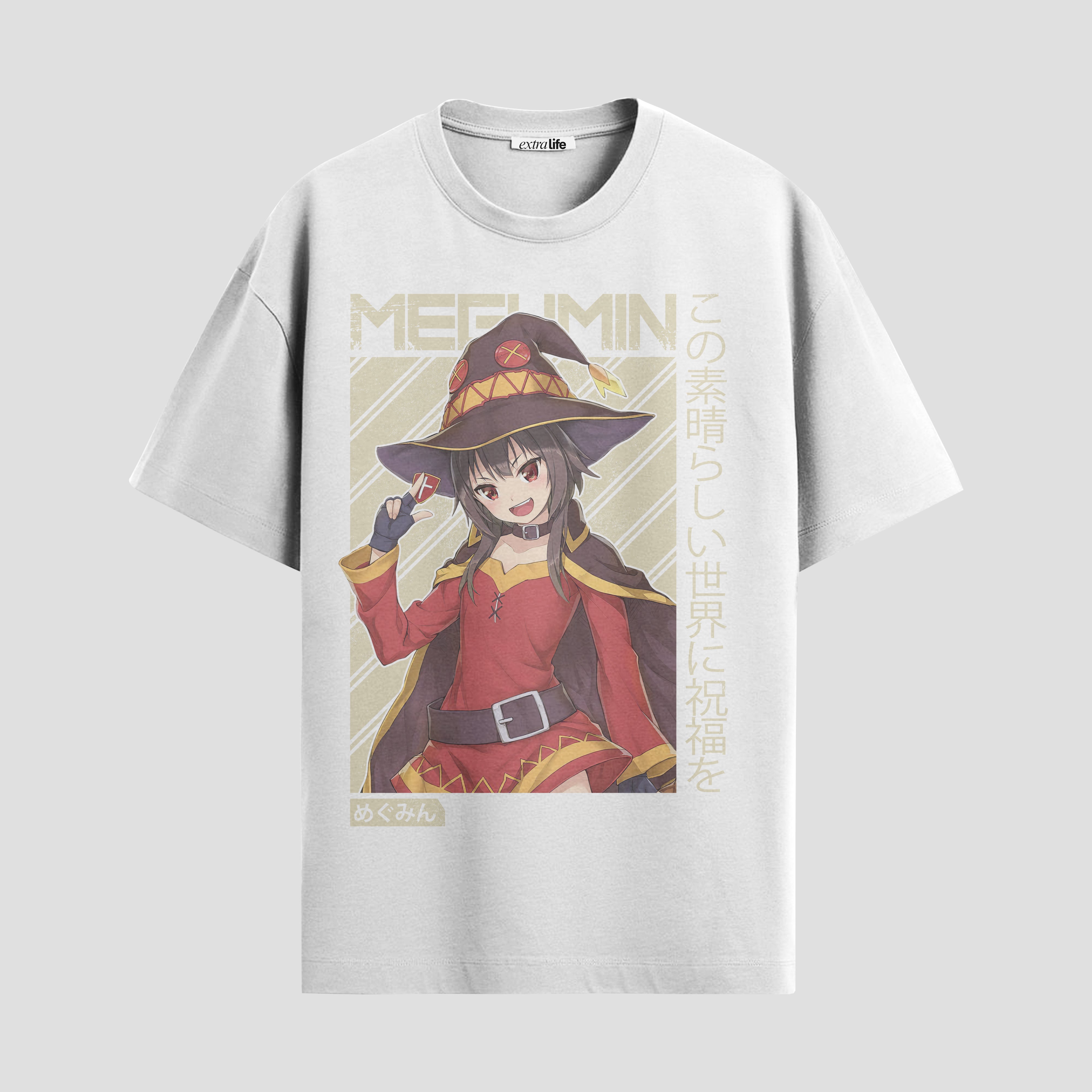 Playera urbana de anime y gaming ExtraLife MX, corte Standard Fit unisex ligero y transpirable en color Deep Black y Pure White, ropa de uso diario para gym y casual.