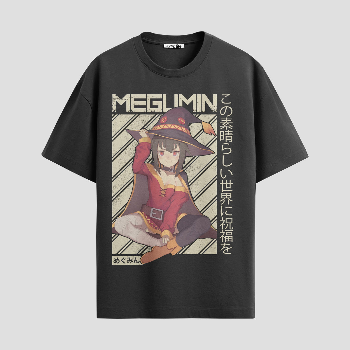 Playera urbana de anime y gaming ExtraLife MX, corte Classic Premium unisex ligero y transpirable en color Deep Black y Pure White, ropa de uso diario para gym y casual.