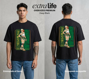 El Soldado del Desierto | La Soldada del Desierto #02444 - Playera Oversized Premium | Deep Black - Foto en modelo