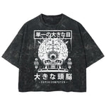 Playera streetwear premium de anime y gaming ExtraLife MX, corte boxy deluxe mineral wash heavyweight en color Acid Wash, moda urbana mexicana de culto.