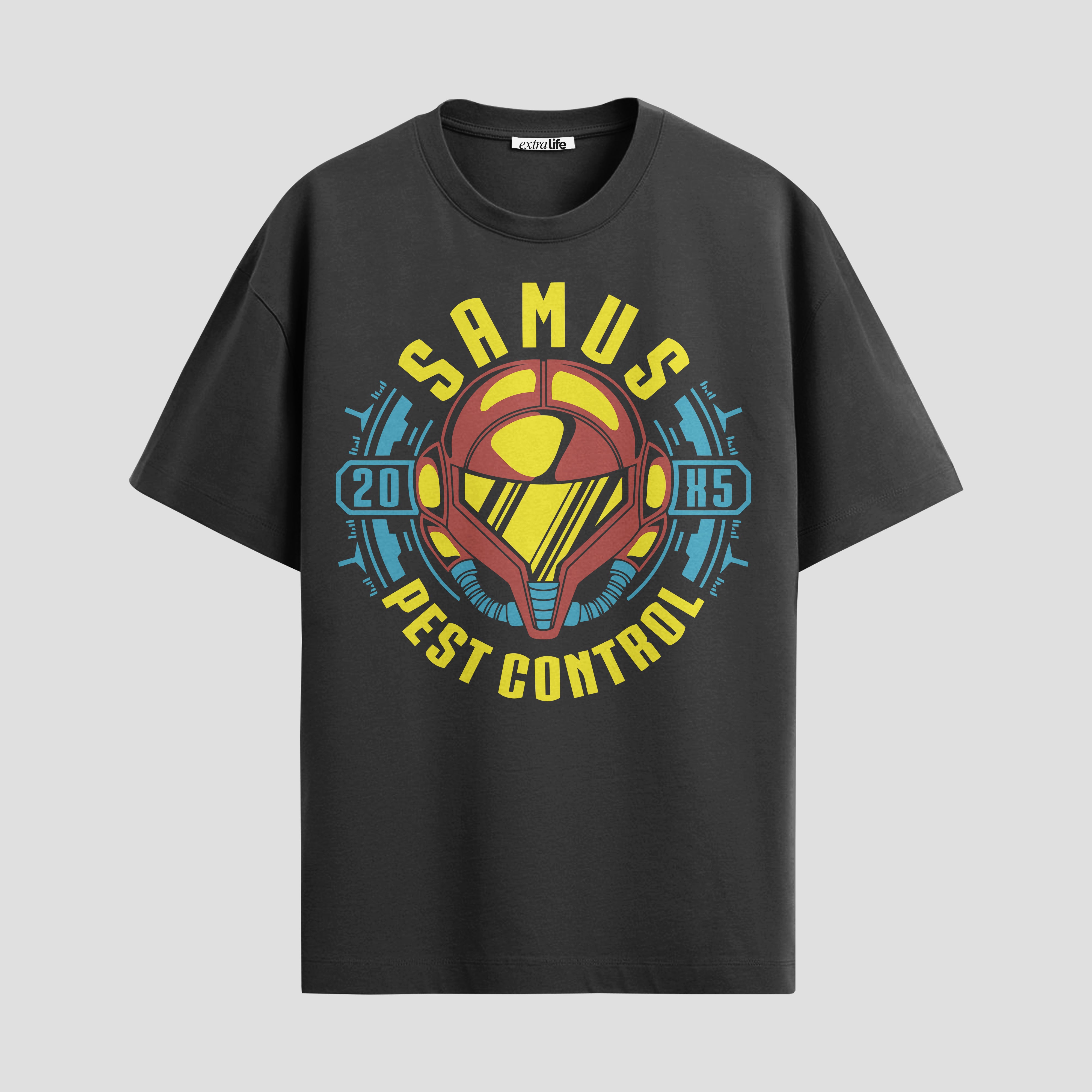 Playera urbana de anime y gaming ExtraLife MX, corte Standard Fit unisex ligero y transpirable en color Deep Black y Pure White, ropa de uso diario para gym y casual.