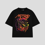 Playera streetwear premium de anime y gaming ExtraLife MX, corte oversized drop shoulder ligero y fresco en color Deep Black y Off-White, moda urbana mexicana de culto.