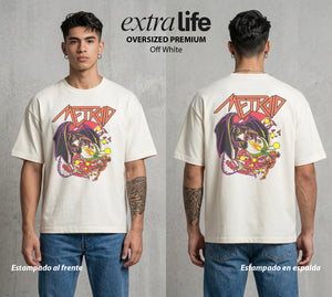 La Cazadora Intergalactica | El Poder del Traje #02447 - Playera Oversized Premium | Off White - Foto en modelo