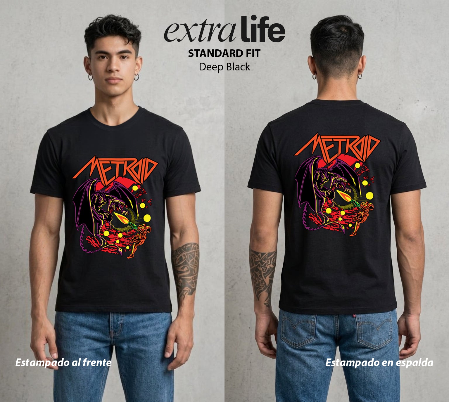 La Cazadora Intergalactica | El Poder del Traje #02447 - Playera Standard Fit | Deep Black - Foto en modelo