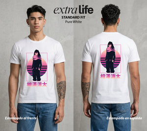 La Academia de Heroes | El Borrador de Poderes al Atardecer #02451 - Playera Standard Fit | Pure White - Foto en modelo