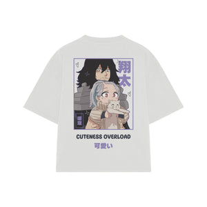 Playera streetwear premium de anime y gaming ExtraLife MX, corte oversized drop shoulder ligero y fresco en color Deep Black y Off-White, moda urbana mexicana de culto.