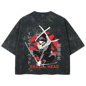 Playera streetwear premium de anime y gaming ExtraLife MX, corte boxy deluxe mineral wash heavyweight en color Acid Wash, moda urbana mexicana de culto.