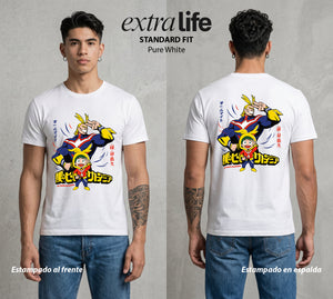 La Academia de Heroes | El Heredero del Simbolo #02463 - Playera Standard Fit | Pure White - Foto en modelo