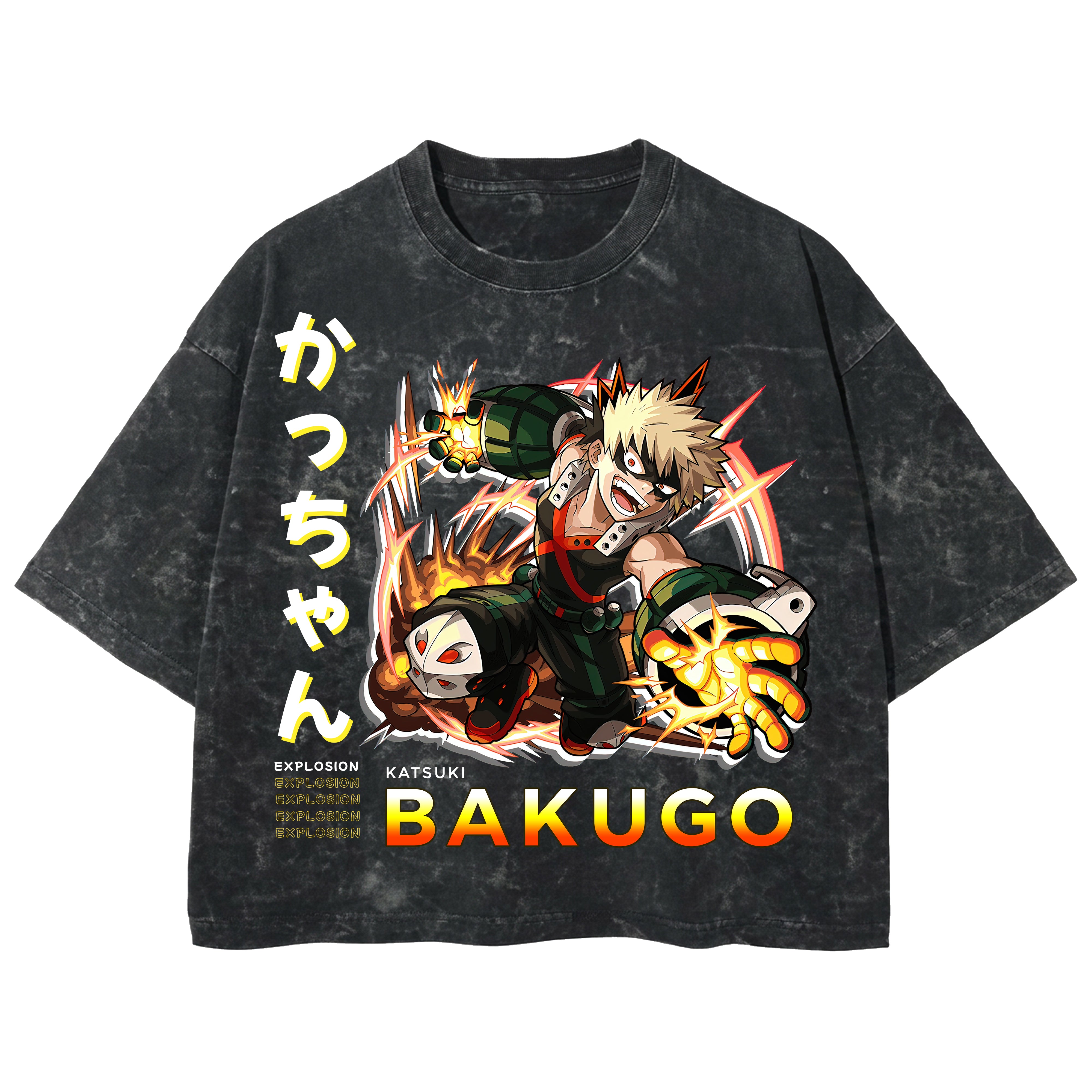 Playera streetwear premium de anime y gaming ExtraLife MX, corte boxy deluxe mineral wash heavyweight en color Acid Wash, moda urbana mexicana de culto.