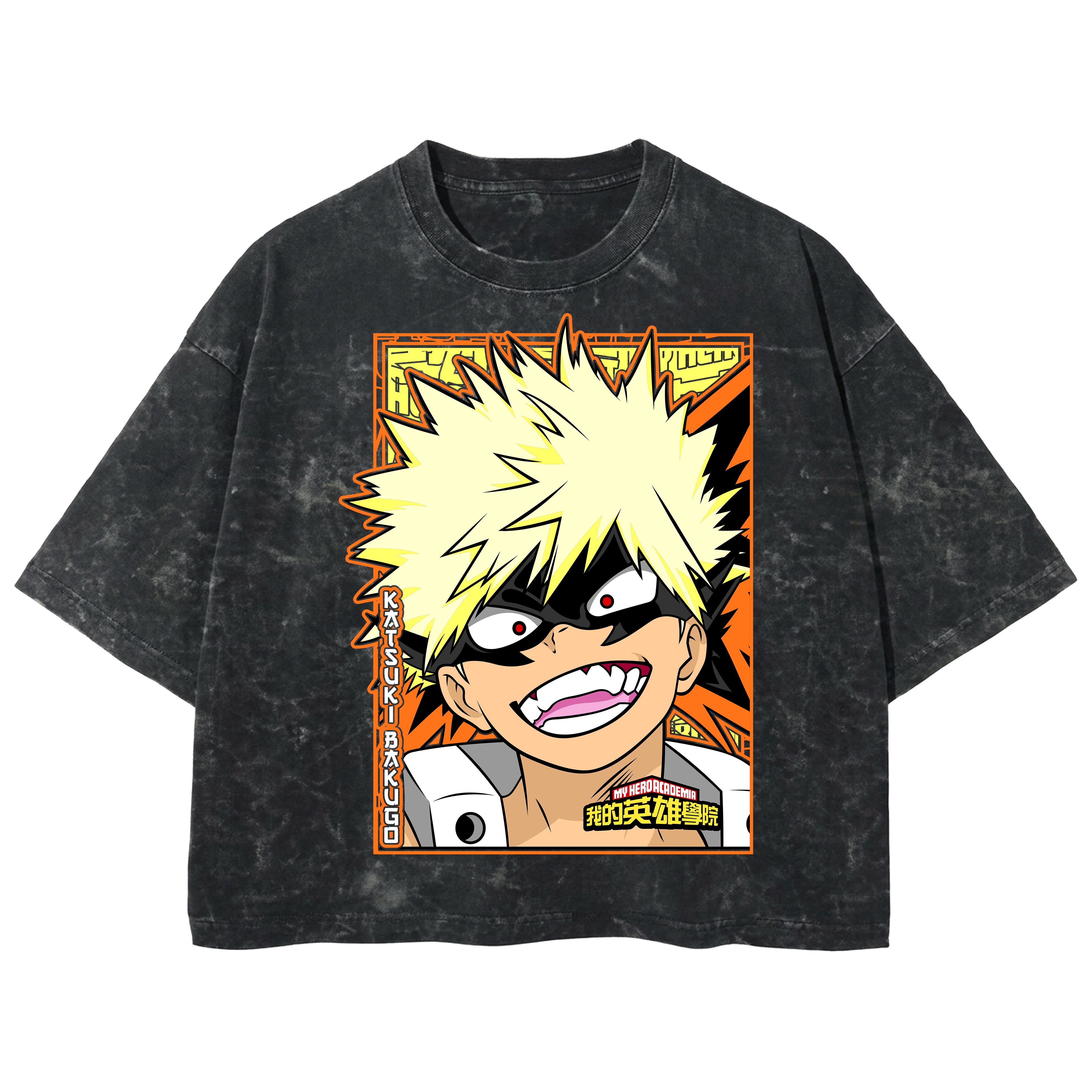 Playera streetwear premium de anime y gaming ExtraLife MX, corte boxy deluxe mineral wash heavyweight en color Acid Wash, moda urbana mexicana de culto.