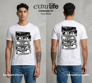 La Academia de Heroes | Los Ojos del Poder #02478 - Playera Standard Fit | Pure White - Foto en modelo