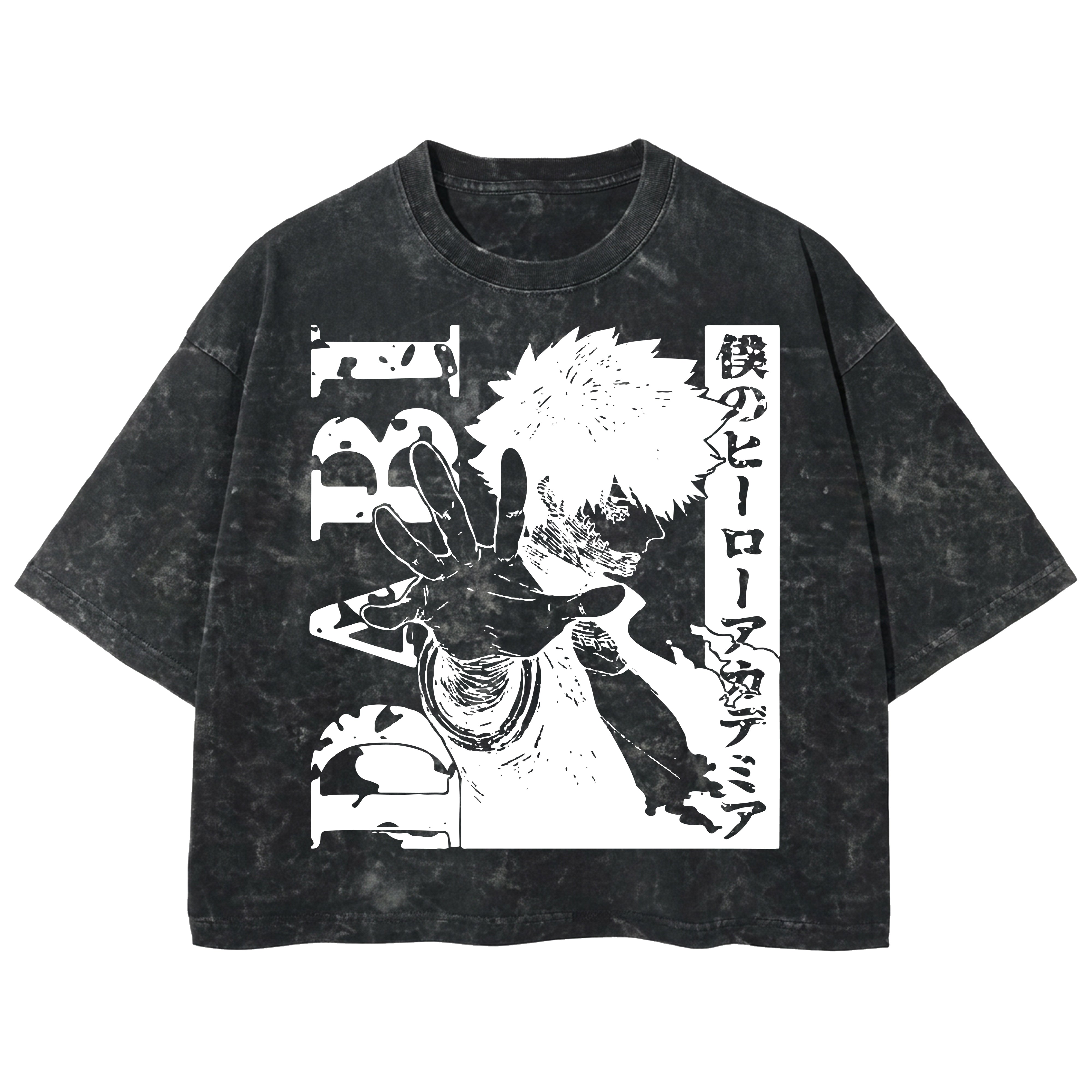 Playera streetwear premium de anime y gaming ExtraLife MX, corte boxy deluxe mineral wash heavyweight en color Acid Wash, moda urbana mexicana de culto.