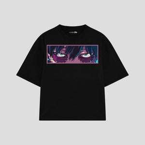 Playera streetwear premium de anime y gaming ExtraLife MX, corte oversized drop shoulder ligero y fresco en color Deep Black y Off-White, moda urbana mexicana de culto.