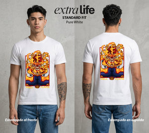La Academia de Heroes | La Llama del Numero Uno #02493 - Playera Classic Premium | Pure White - Foto en modelo