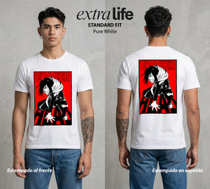 La Academia de Heroes | El Heroe Borrador #02495 - Playera Standard Fit | Pure White - Foto en modelo