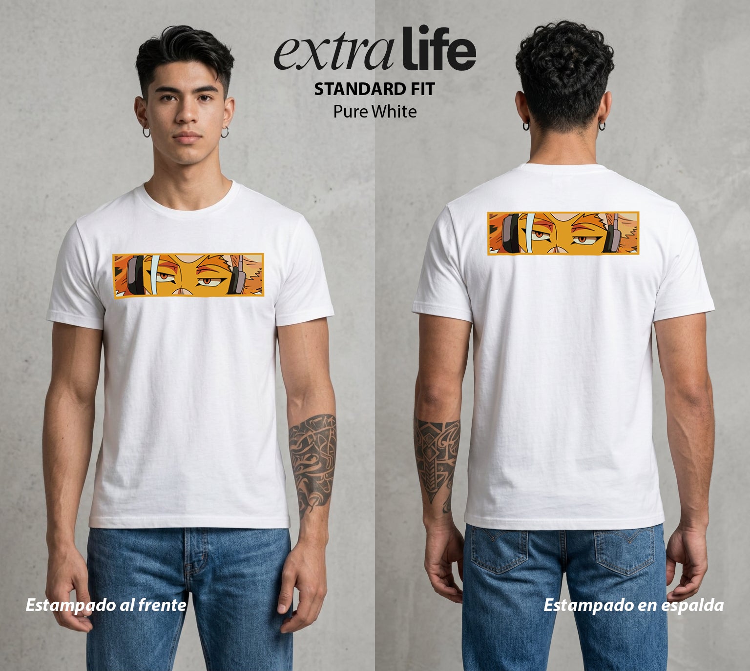 La Academia de Heroes | Las Alas del Rango Dos #02501 - Playera Standard Fit | Pure White - Foto en modelo