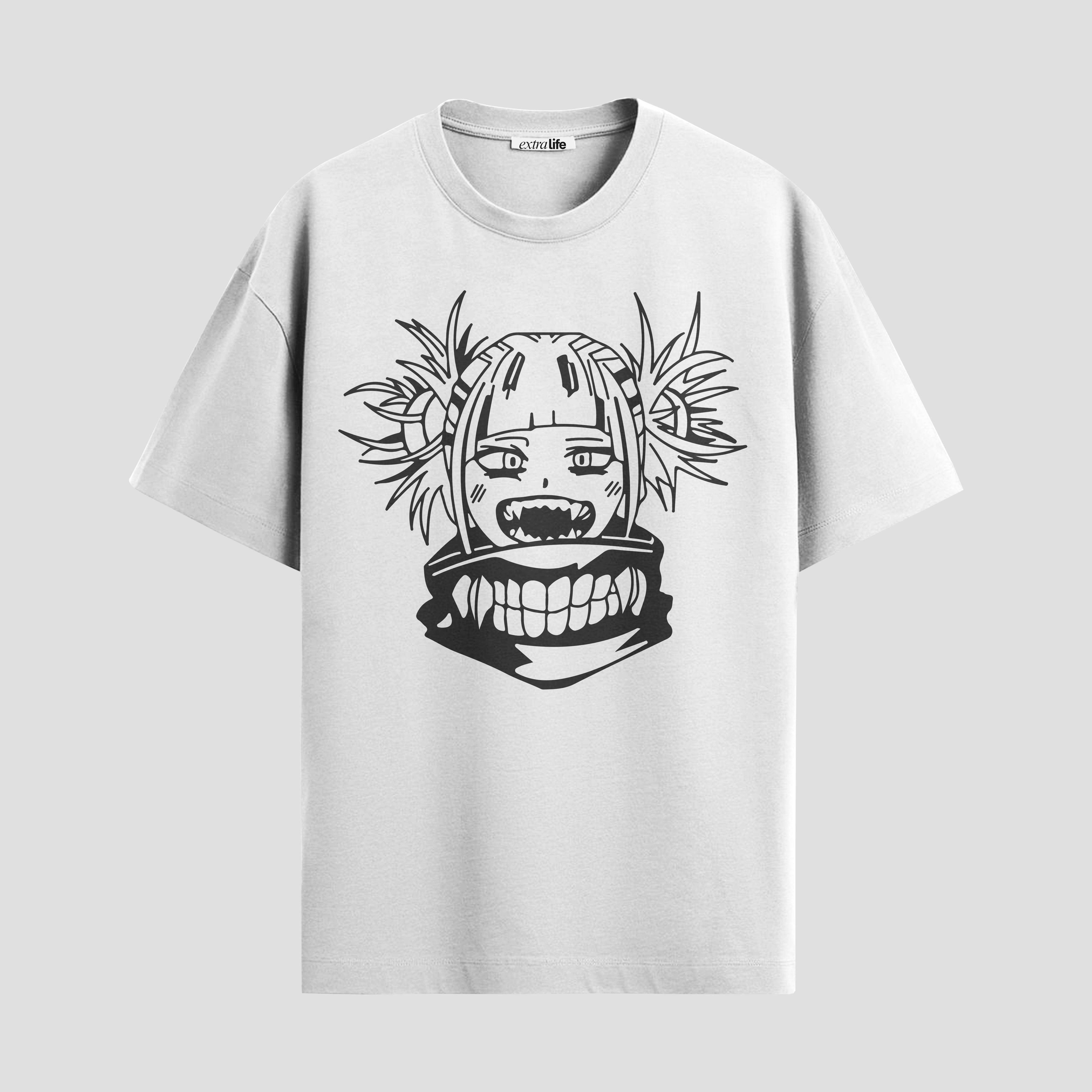 Playera urbana de anime y gaming ExtraLife MX, corte Standard Fit unisex ligero y transpirable en color Deep Black y Pure White, ropa de uso diario para gym y casual.