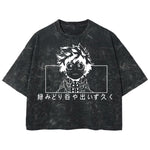 Playera streetwear premium de anime y gaming ExtraLife MX, corte boxy deluxe mineral wash heavyweight en color Acid Wash, moda urbana mexicana de culto.