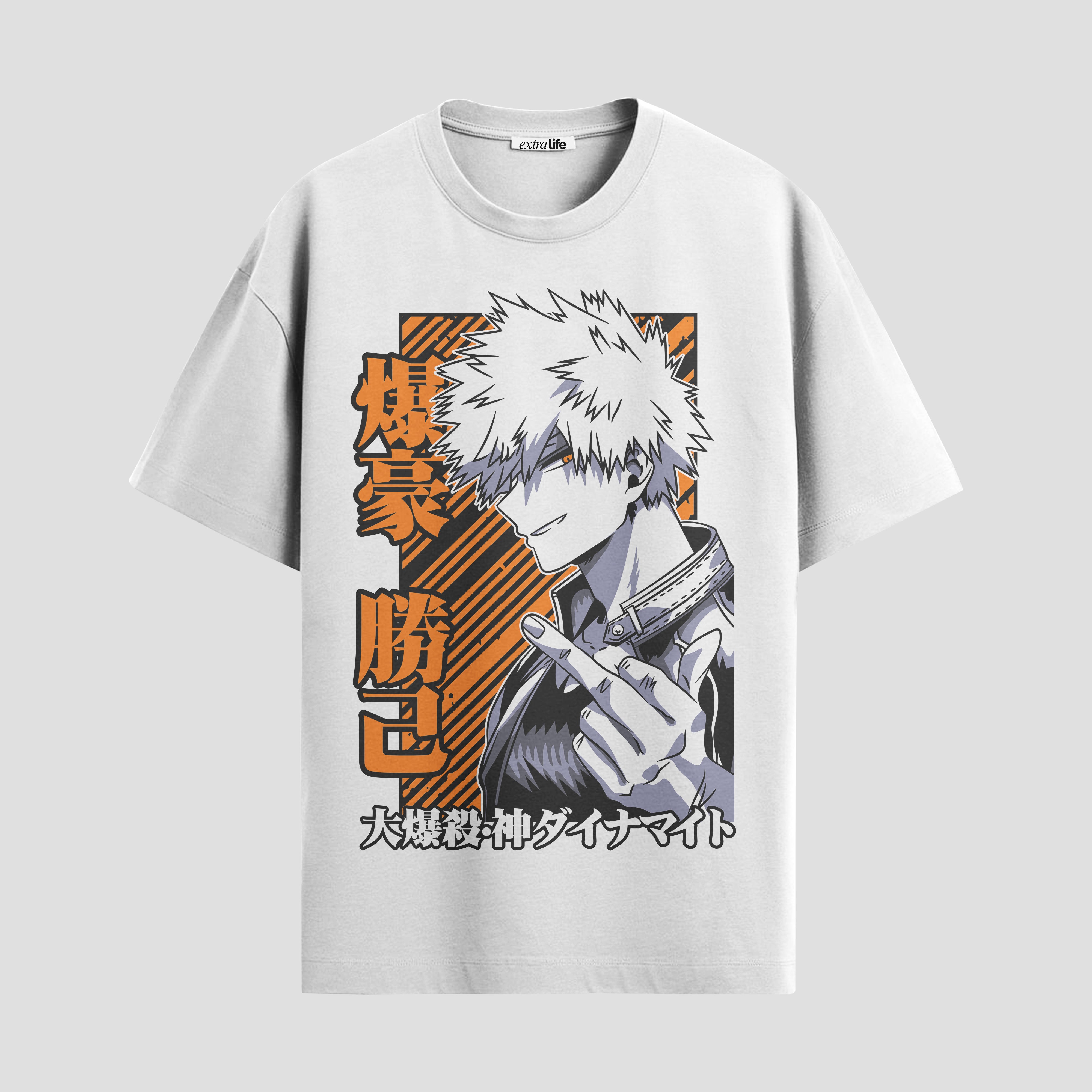Playera urbana de anime y gaming ExtraLife MX, corte Standard Fit unisex ligero y transpirable en color Deep Black y Pure White, ropa de uso diario para gym y casual.