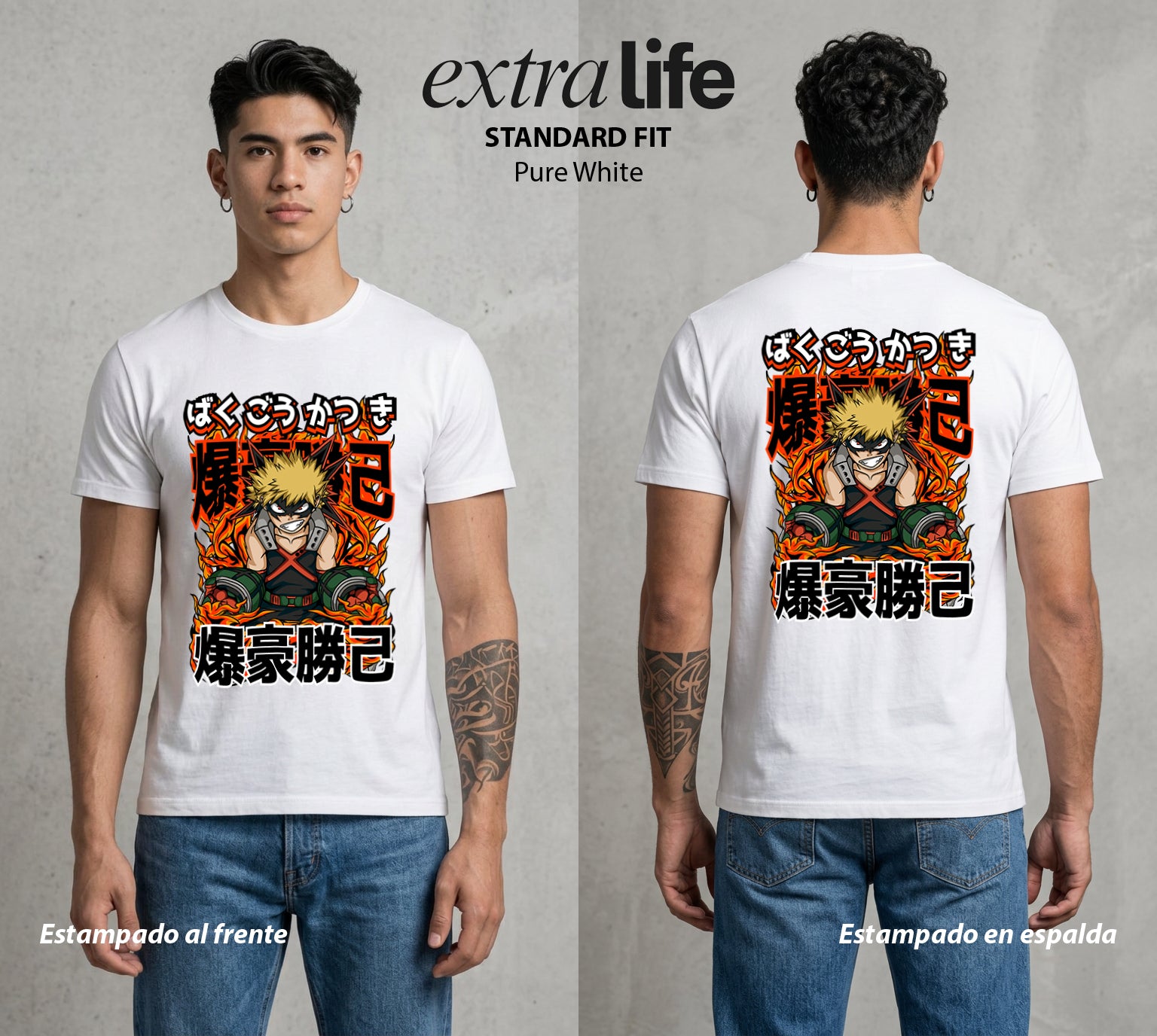 La Academia de Heroes | El Orgullo del Plus Ultra #02529 - Playera Standard Fit | Pure White - Foto en modelo