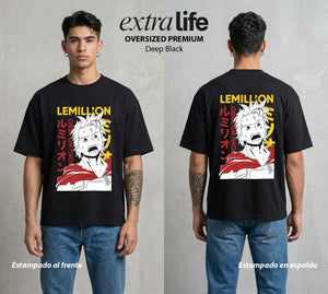 La Academia de Heroes | El Plus Ultra Atraviesa #02532 - Playera Oversized Premium | Deep Black - Foto en modelo