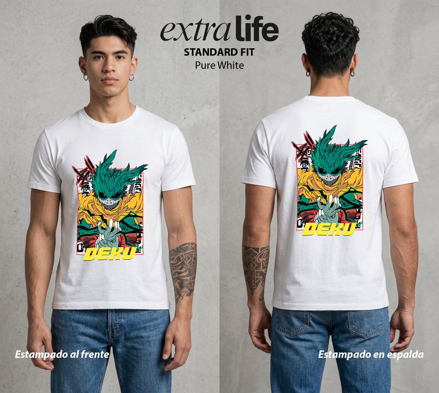 La Academia de Heroes | Del Diario al Heroe #02540 - Playera Standard Fit | Pure White - Foto en modelo