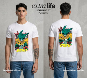 La Academia de Heroes | Del Diario al Heroe #02540 - Playera Standard Fit | Pure White - Foto en modelo