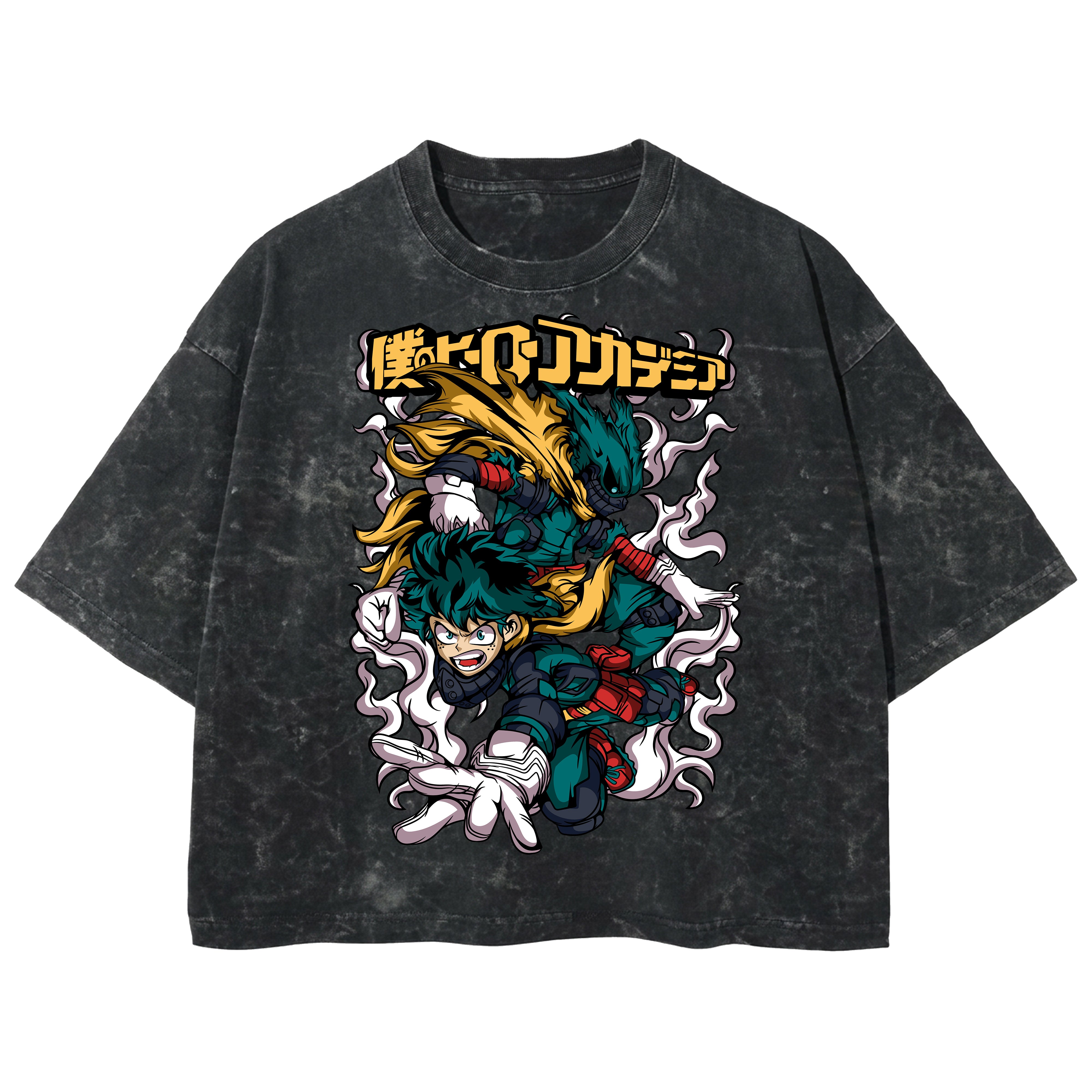 Playera streetwear premium de anime y gaming ExtraLife MX, corte boxy deluxe mineral wash heavyweight en color Acid Wash, moda urbana mexicana de culto.