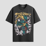 Playera urbana de anime y gaming ExtraLife MX, corte Standard Fit unisex ligero y transpirable en color Deep Black y Pure White, ropa de uso diario para gym y casual.